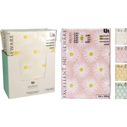 Bord dug m/store hvide blomster