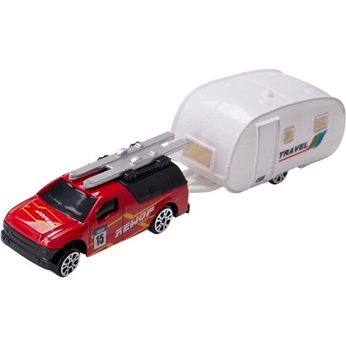 Legetøjs bil m/campingvogn