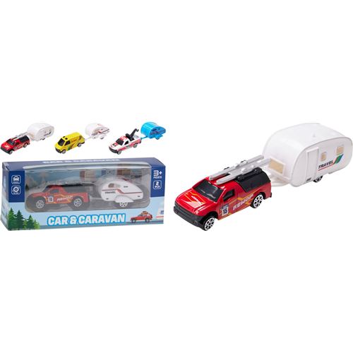 Legetøjs bil m/campingvogn
