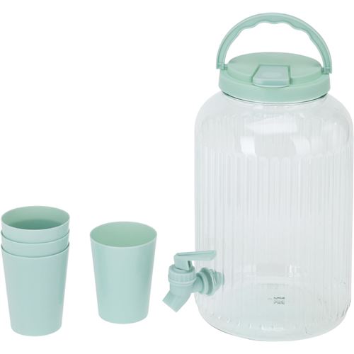 Drikkedispenser m/hane + 4 krus