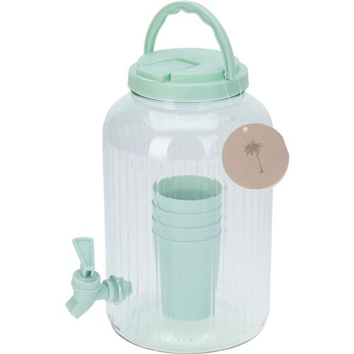 Drikkedispenser m/hane + 4 krus