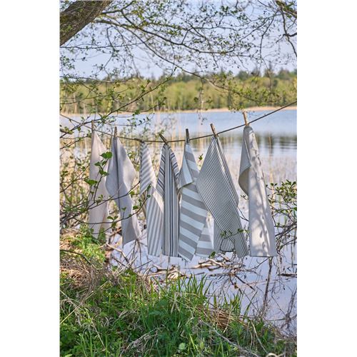 Speedtsberg Viskestykke brede striber Sand/hvid