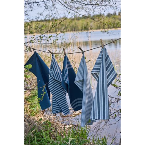 Speedtsberg Viskestykke brede striber Blå/melange