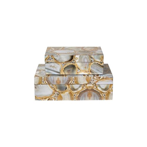 Speedtsberg lille æske i "Marmor" grå/guld