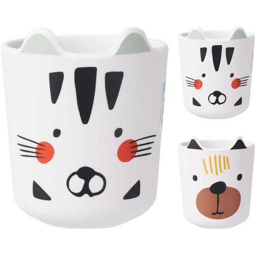 Børnekop i melamin m/dyreansigter