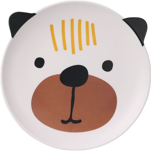 Børnetallerken i melamin m/dyreansigter
