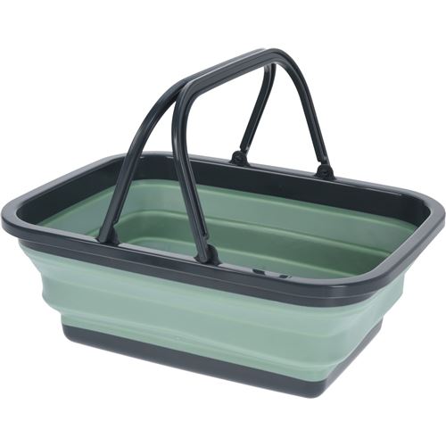 Foldbar kurv m/hank - BEIGE ell. GRØN