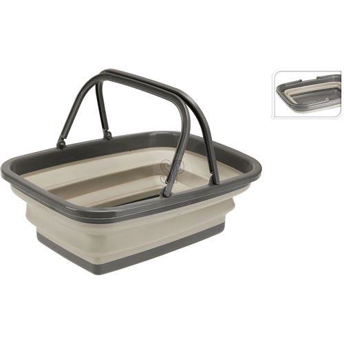 Foldbar kurv m/hank - BEIGE ell. GRØN