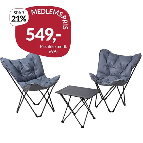 Redcliffs Lounge foldesæt m/bord