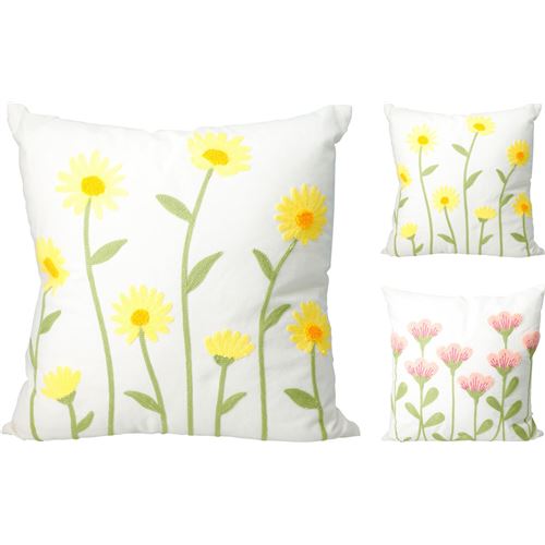 Pude m/broderi 45x45 cm