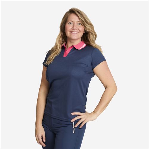 Tuxer Lacey polo Str. M - Navy Blue/Pink