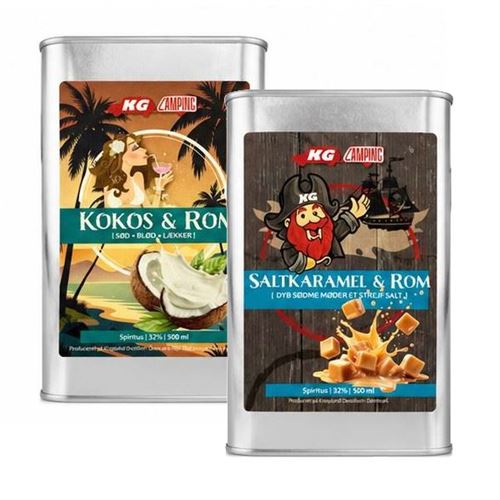Salt karamel & Rom + Kokos & Rom | 2x500 ml.