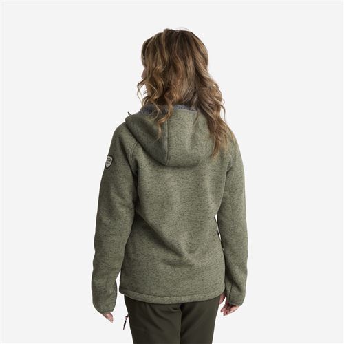 Tuxer Odie dame strikjakke med fór Str. 4XL - Oliven