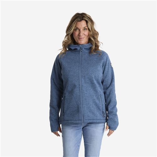 Tuxer Odie dame strikjakke med fór Str. L - Stellar Blue