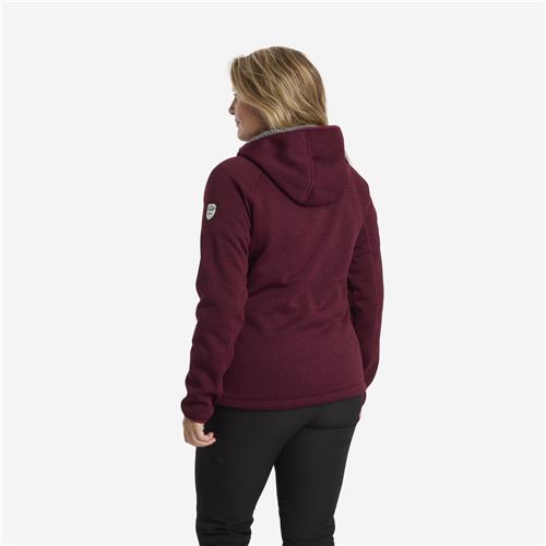Tuxer Odie dame strikjakke med fór Str. L - Maroon Red