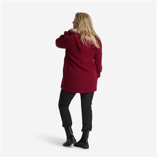 Tuxer Ley - blød plysjakke m/hætte Str. L -  Biking Red