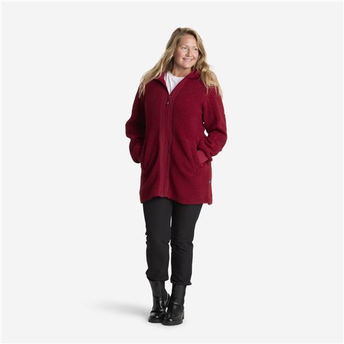Tuxer Ley - blød plysjakke m/hætte Str. 2XL -  Biking Red