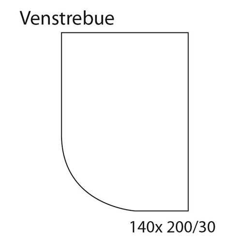 Faconlagen RÅHVID, venstrebue, 140 cm