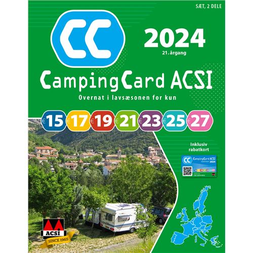 ACSI CampingCard - Den nye 2024-udgave. Vi sender så snart bogen lander.