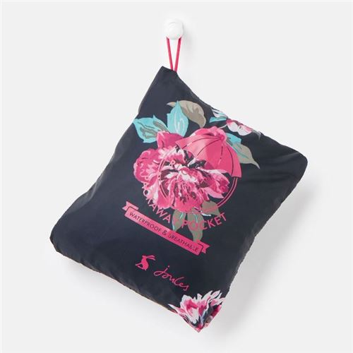 Joules Navy Floral Regnfrakke - Packaway