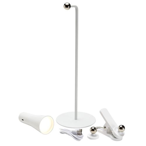 Multianvendelig bordlampe Magnete, hvid