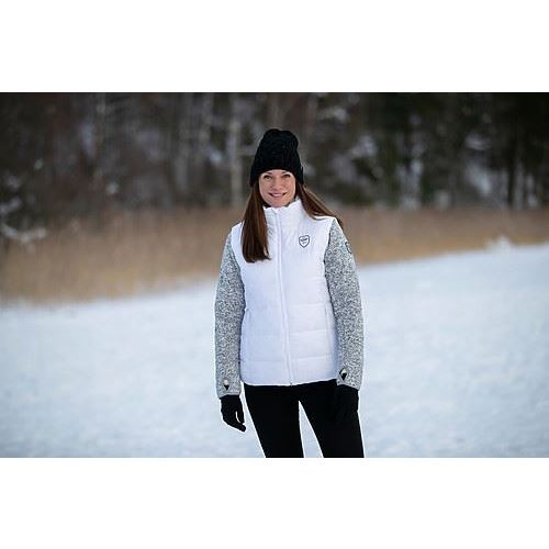 Tuxer Odie str. 2XL vind- og vandafvisende strikjakke med fór - Light grey mel.