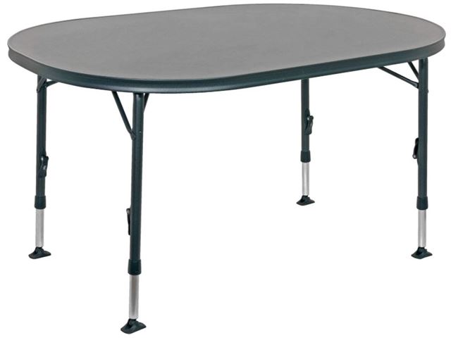Crespo letvægtsbord ovalt 130 x91 cm med sort stel og stærk melamin bordplade