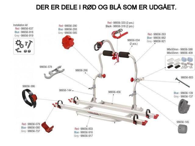 Fiamma tand greb rød. Ø 60 mm. 1 Stk.  