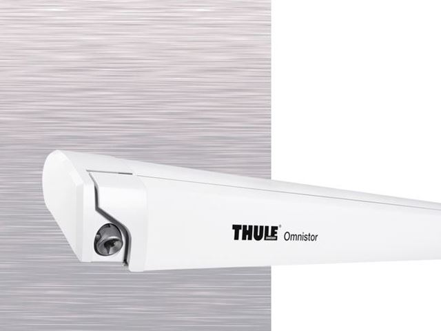 Thule Omnistor markise 9200 L. 5,5 m. D.3 m. Med motor Mystic grey, hvid boks.