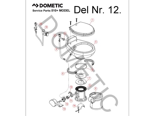 Dometic fod pumpe til model 310 toilet. 