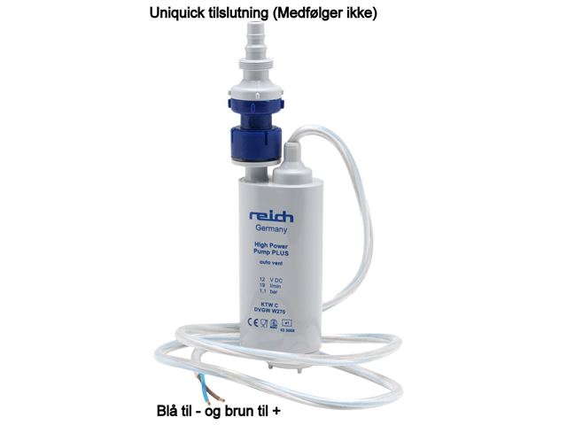 Dykpumpe "Reich Plus"" Med aut. udluftning 19 Ltr. Tryk 1,1 Bar.