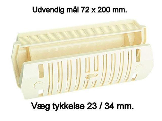 Ventilations rist Hulmål 62 x 190 mm. 