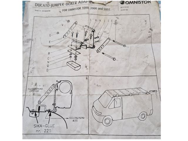 Omnistor Thule Adapter Ducato/Jumper/Boxer 1994-2006.