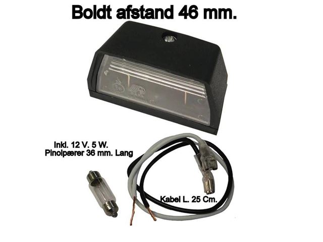 Nummerplade lygte Dafa 38x68 mm. 1 Stk. 