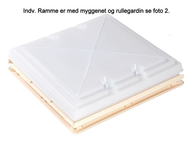 Tagluge 40 x 40 Cm. MPK Tag. 24 - 46 mm. Indv. Hvid ramme.