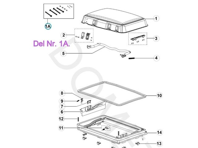 Midi Heki tagluge montage hængsel stifter sæt. 