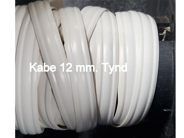 Listefylder 12. mm. Tynd hvid til KABE. 