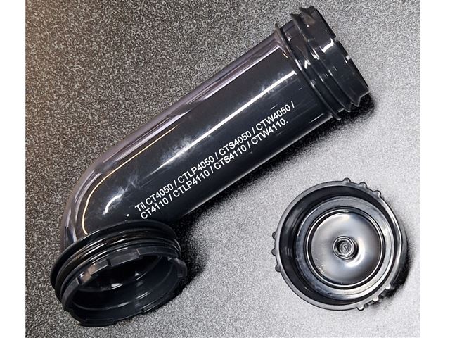 Dometic aftømnigs rør med sort låg affaldstank.