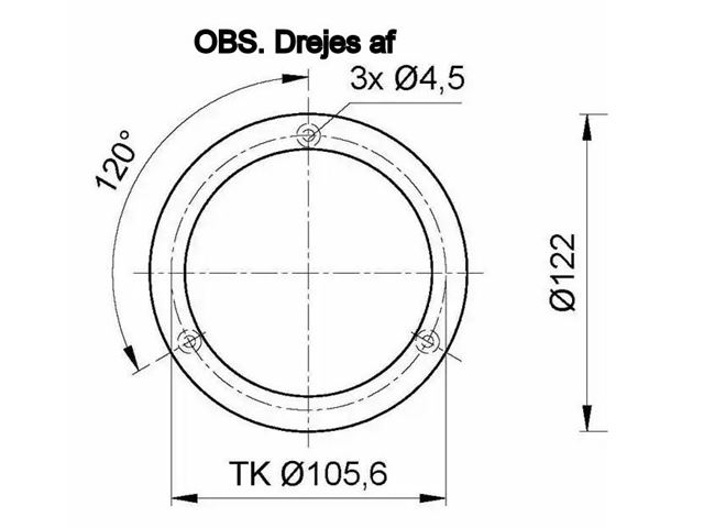 Jokon Krom ring Ø 95/122 mm. Til lygte 727