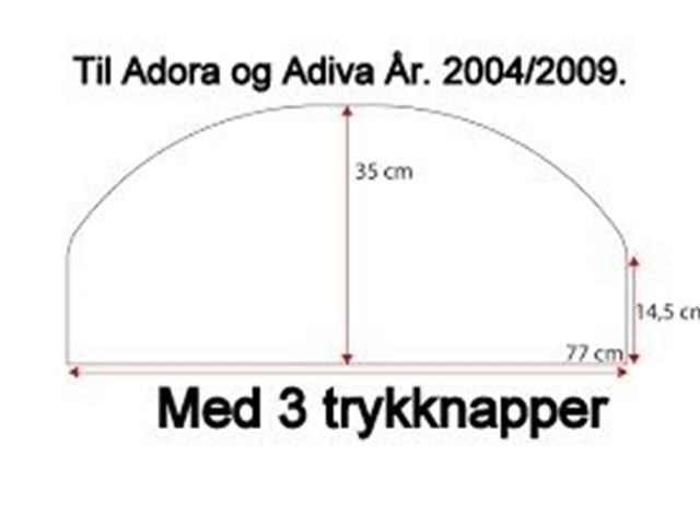 Hjulafdækning Enk. Adria rund med 3 trykknapper.