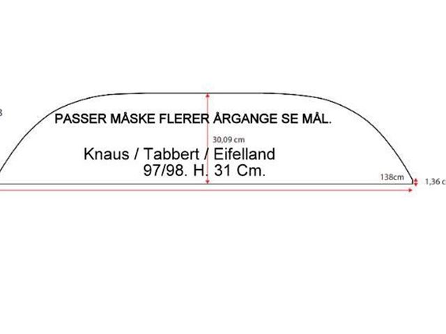 Hjulafdækning Db. Knaus / Tabbert / Eifelland 97/98. H. 31 Cm. 