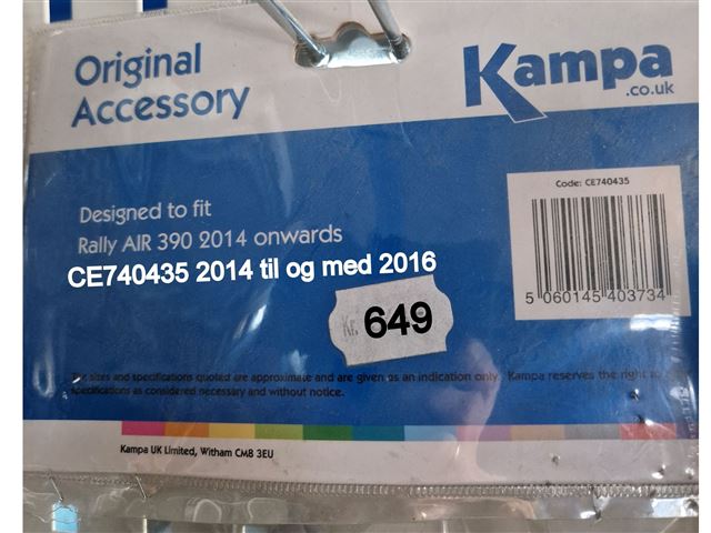 Kampa Termoloft Rally Air Pro 390 År. 2014 / 2016.