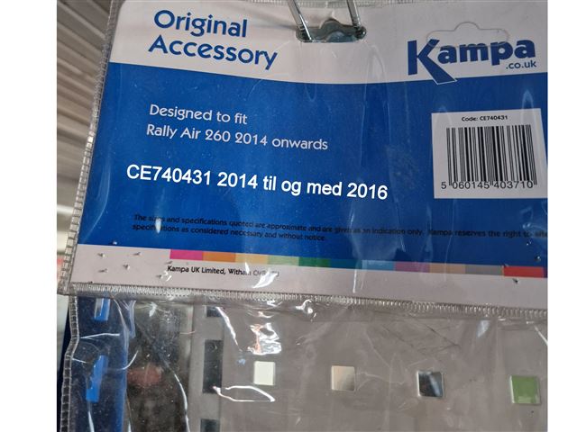 Kampa Termoloft Rally Air Pro 260 År. 2014 / 2016.
