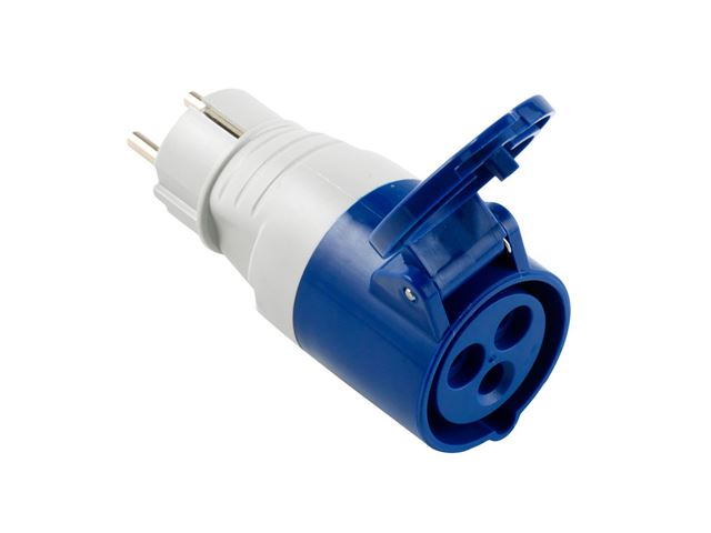 CEE 17 hun og Schuko han adapter.