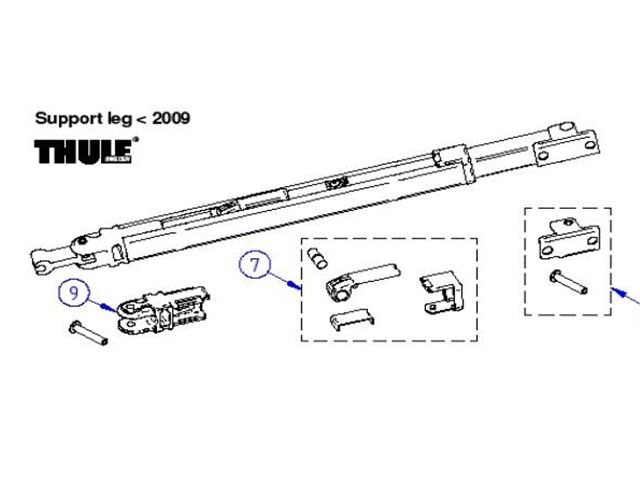 THULE Låse beslag til ben og overligger før år. 2009. 