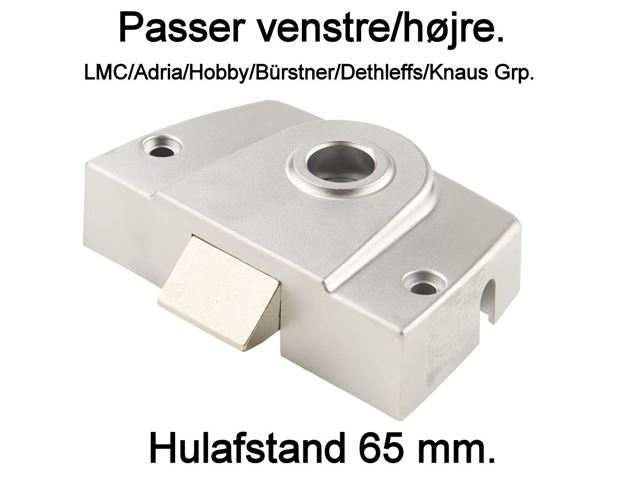 Dørlås 3 punkt sølv hulafstand 65 mm. 