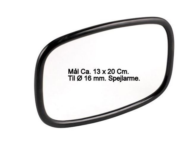Spejlhoved plan glas til Ø 16 mm. Spejl arm. 