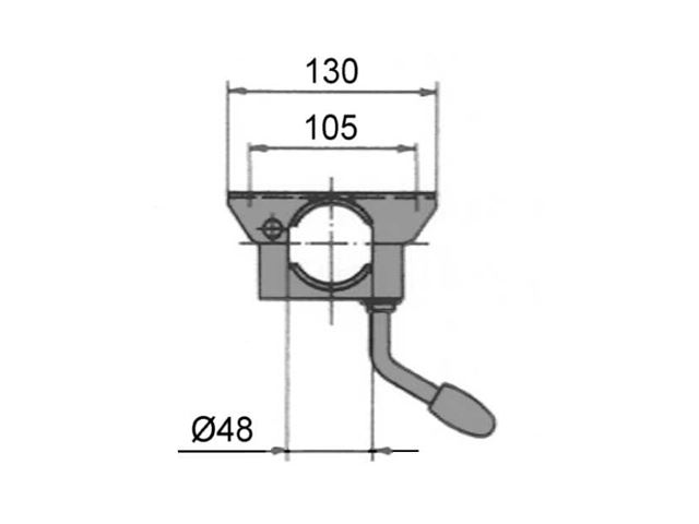 Holder til næsehjul AL-KO. 48 mm. Stamme. Med sving. 