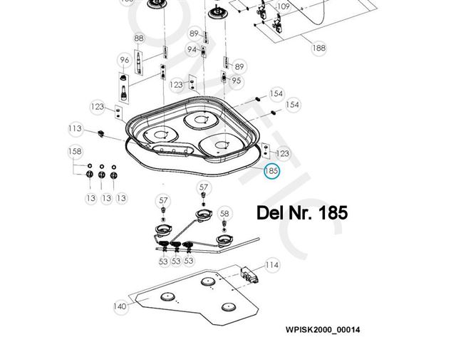 Profilpakning til kogebord og vask. L. 3 m. 