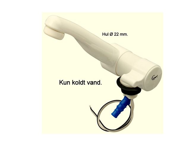 Vandhane Ø 22 mm. Kun koldt vand. 